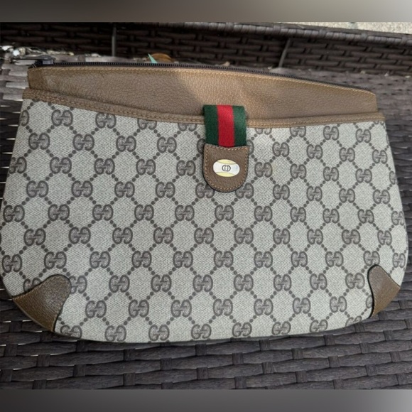 Gucci Monogram Supreme Sherry Web Ophidia Clutch Bag / Conversion Kit / Strap - Picture 2 of 10
